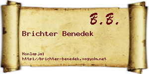 Brichter Benedek névjegykártya